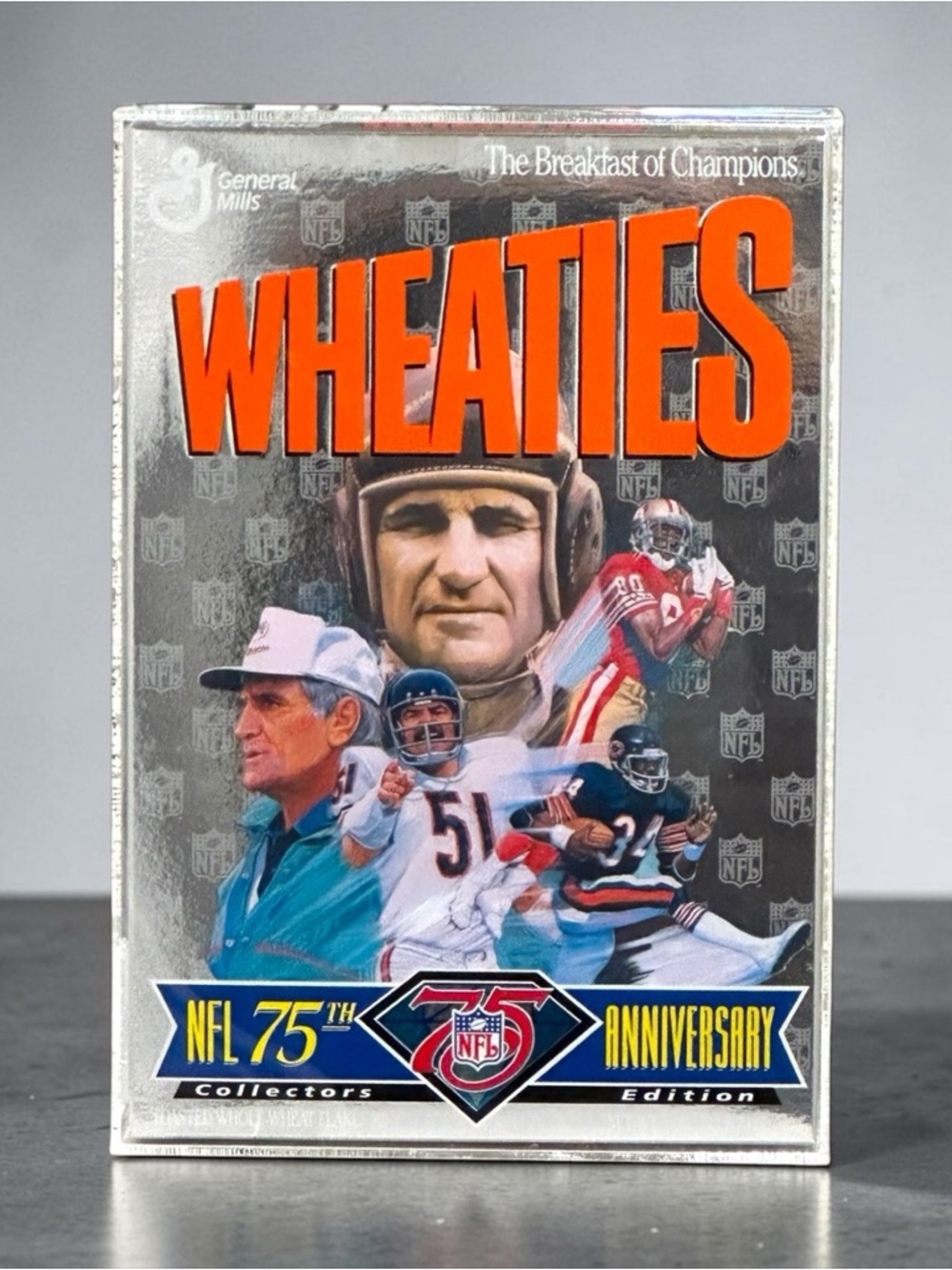 Wheaties NFL 75th Anniversary Collector Box 1994 Sealed Acrylic Case - Coll